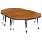 Flash Furniture Oval 60 W, 86 L, 25 H, Chrome, Laminate, Particleboard, Steel, Wood Grain XU-GRP-A3060CON-60-OAK-T-P-CAS-GG - alternate 6